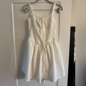 CoMMENSE Ivory Lace Cami Plain Mini Dress